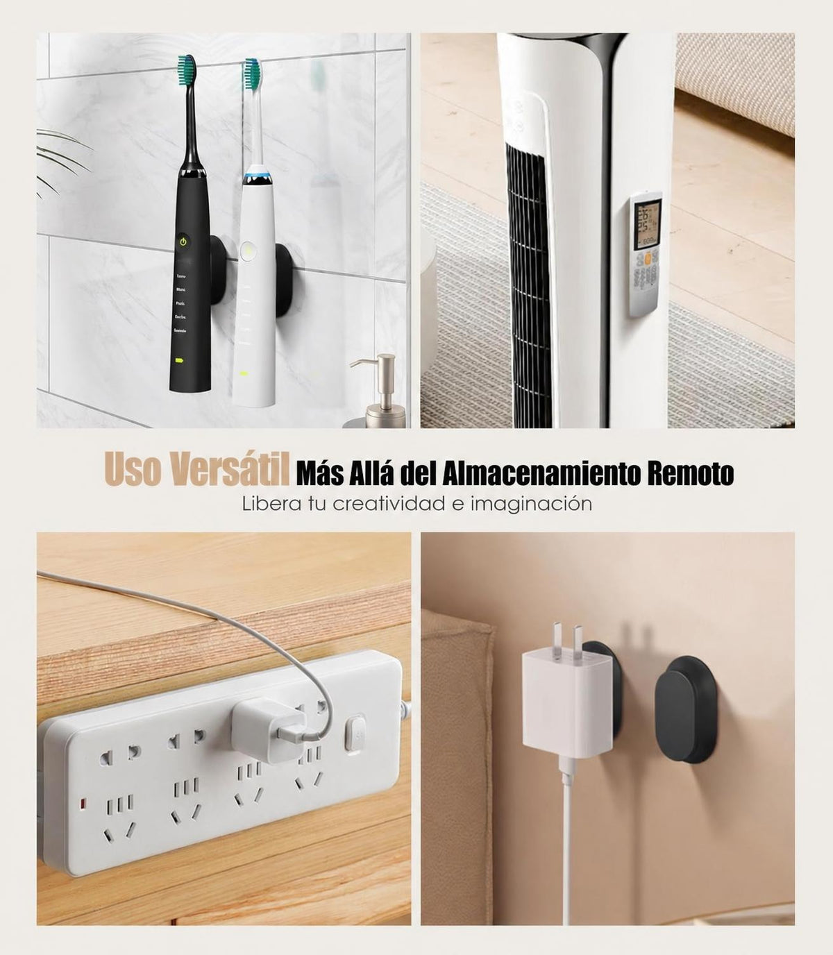 Soporte Magnético para Control Remoto y TV | Pack de 5 | Negro