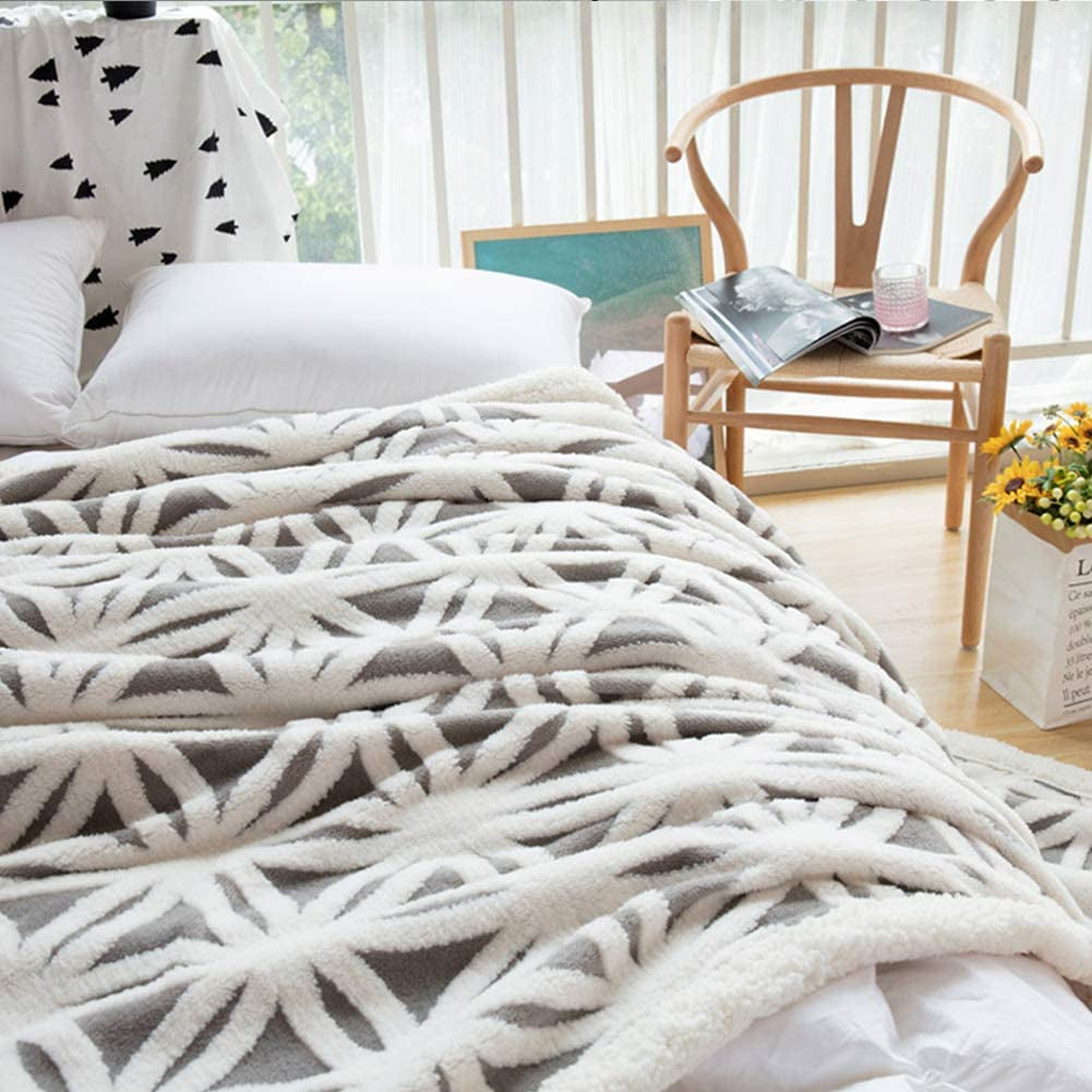 Sherpa Fleece Blanket Gifts for Mom Dad Cozy Soft Throw Blanket for Women Men Birthday Gifts Dual Sided Couch Sofa Bed Blanket (Grey, 71''X 80'')