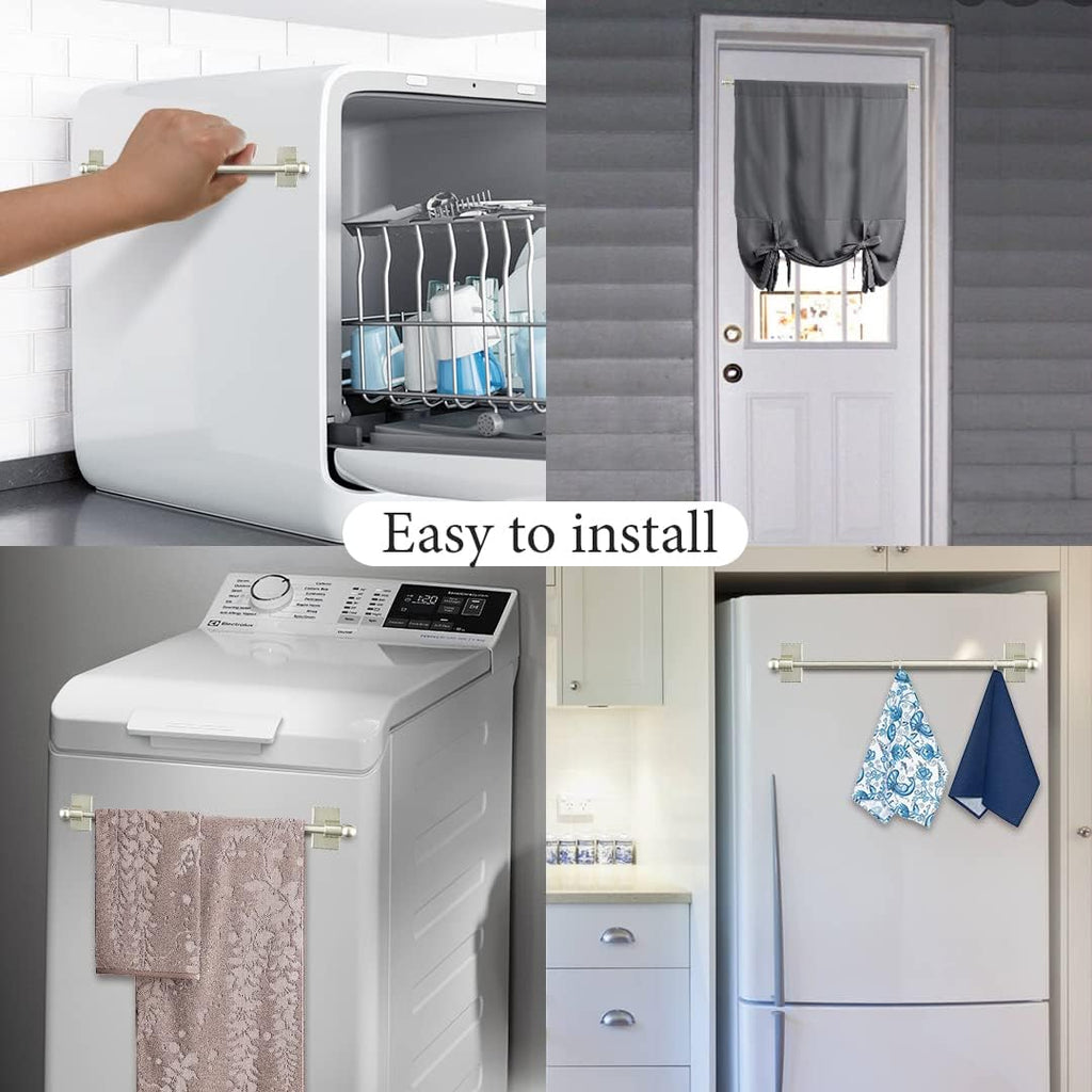 Magnetic Towel Holder for Refrigerator - 4 Pack - Classic Silver