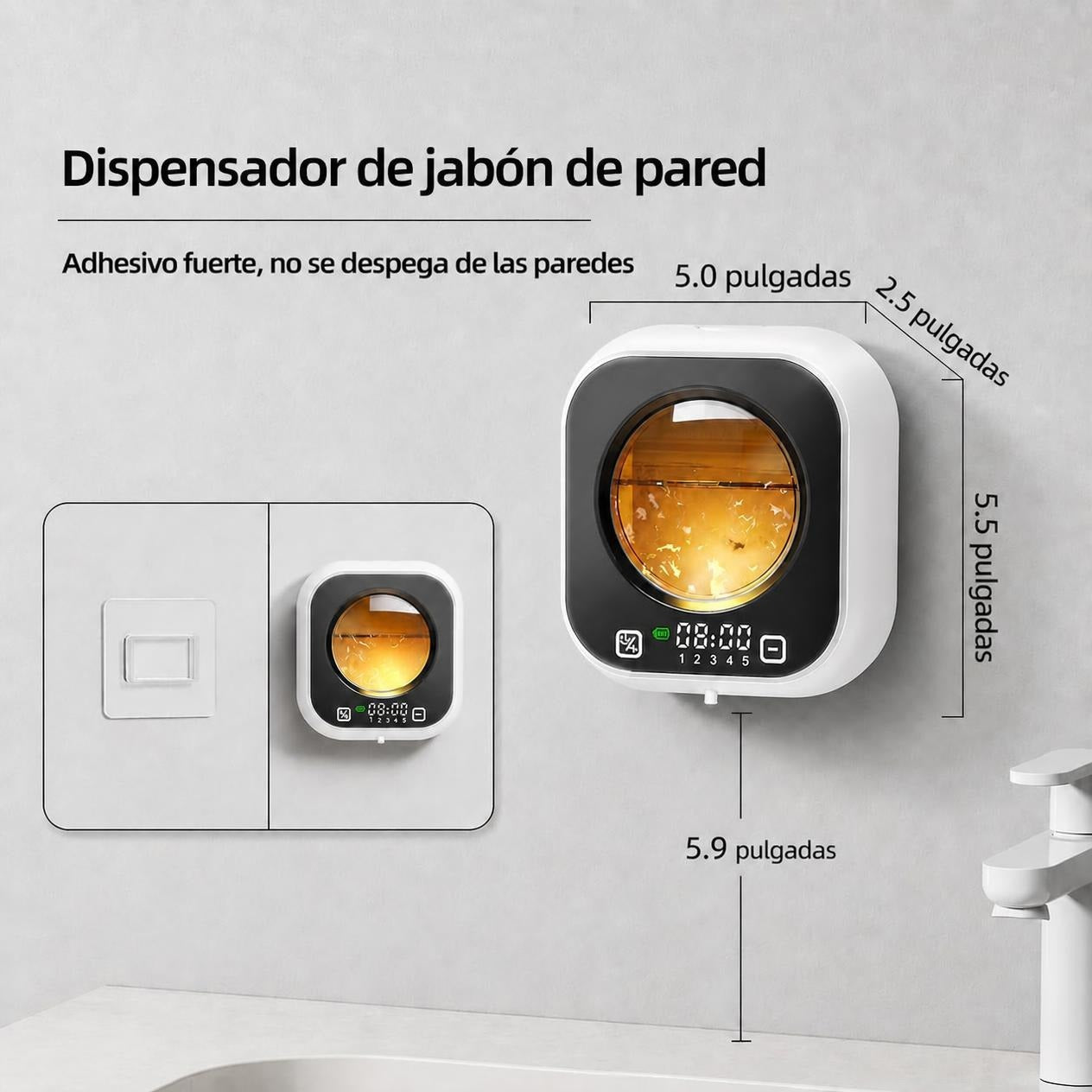 Dispensador de Jabón Automático sin Contacto | Recargable con Luz Ambiental