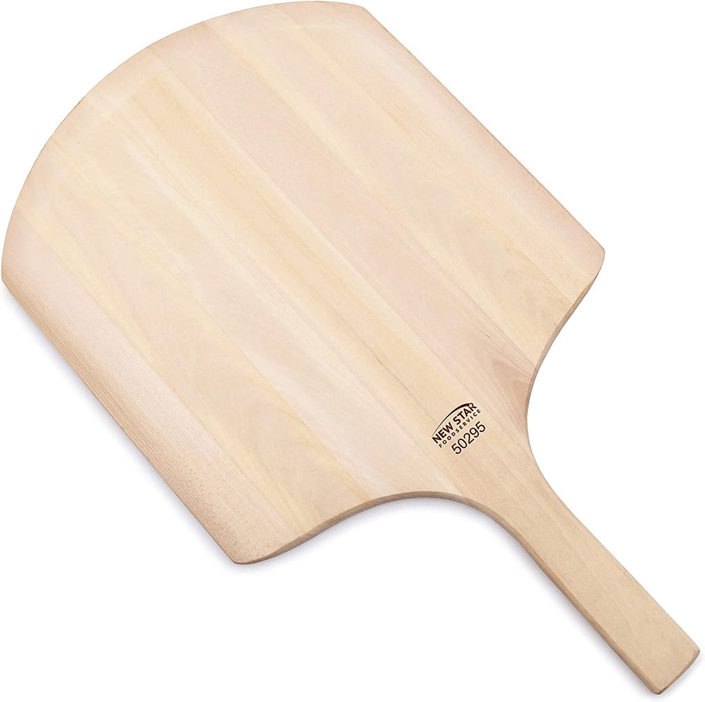 50295 Restaurant-Grade Wooden Pizza Peel, 16" L X 14" W Plate, with 8" L Wooden Handle, 24" Overall Length