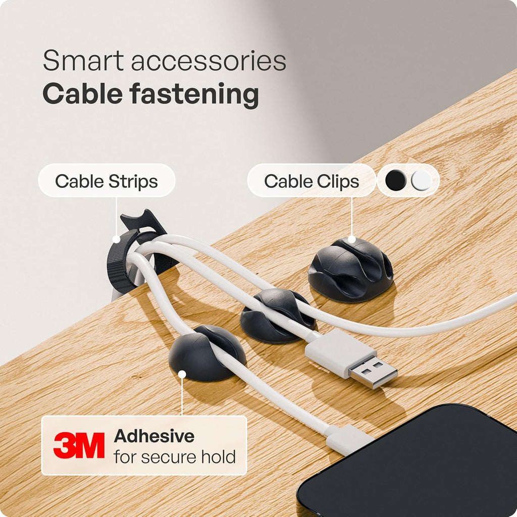 Cable Management under Desk, Set of 2 - Grey/Silver