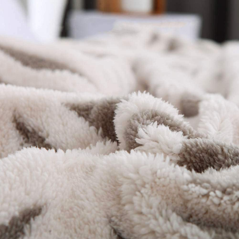 Sherpa Fleece Blanket Gifts for Mom Dad Cozy Soft Throw Blanket for Women Men Birthday Gifts Dual Sided Couch Sofa Bed Blanket (Grey, 71''X 80'')