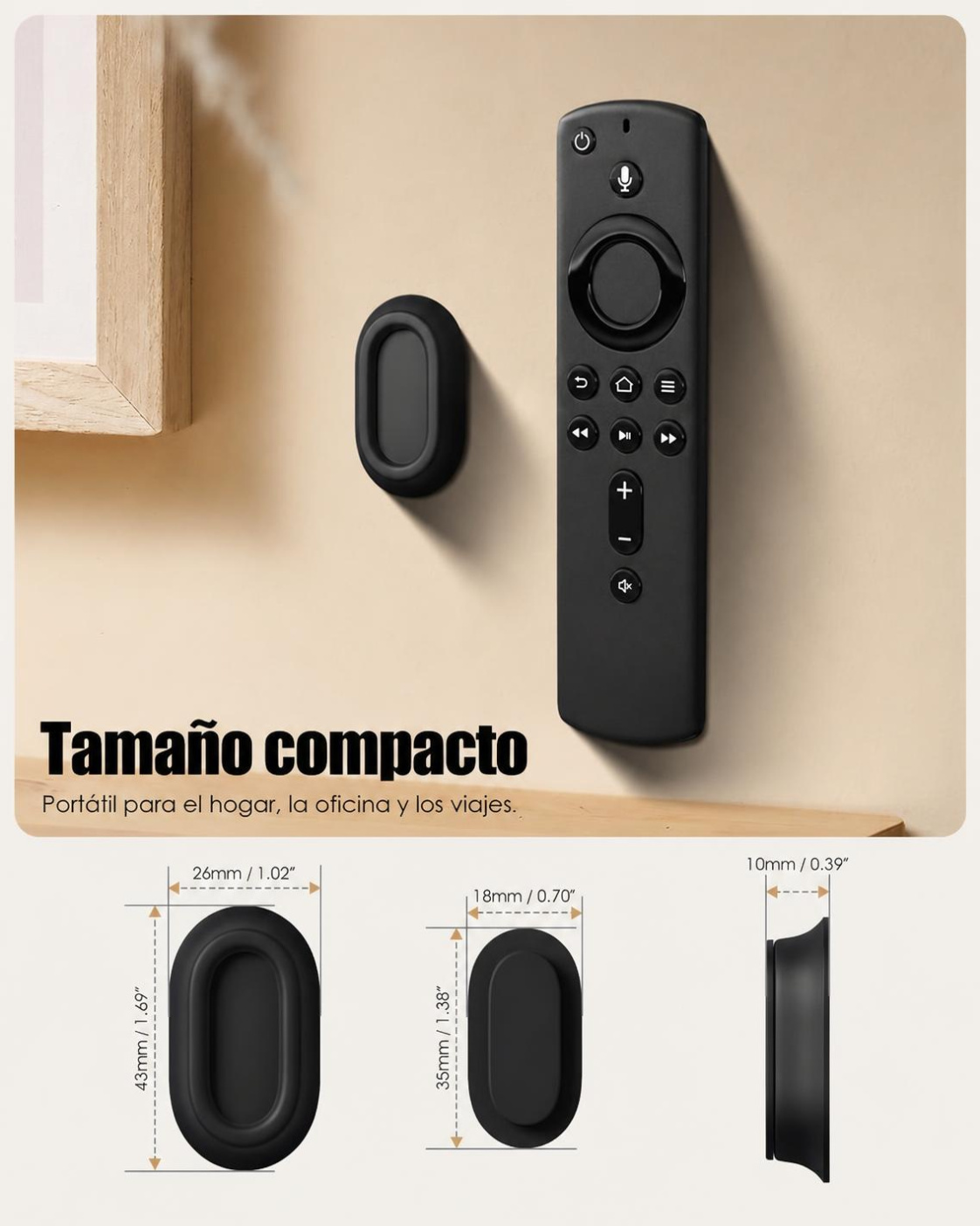 Soporte Magnético para Control Remoto y TV | Pack de 5 | Negro