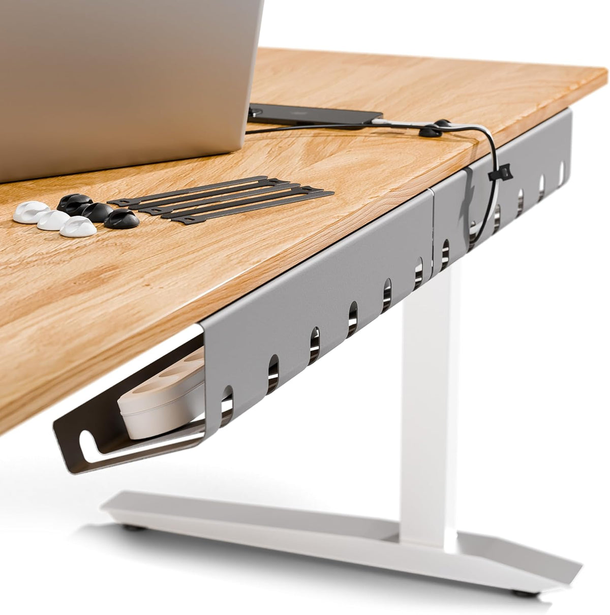 Cable Management under Desk, Set of 2 - Grey/Silver