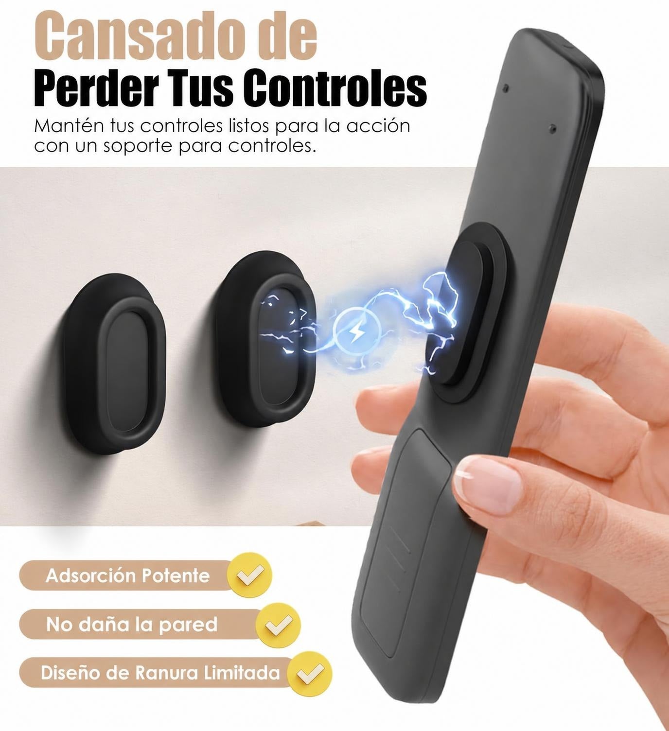 Soporte Magnético para Control Remoto y TV | Pack de 5 | Negro