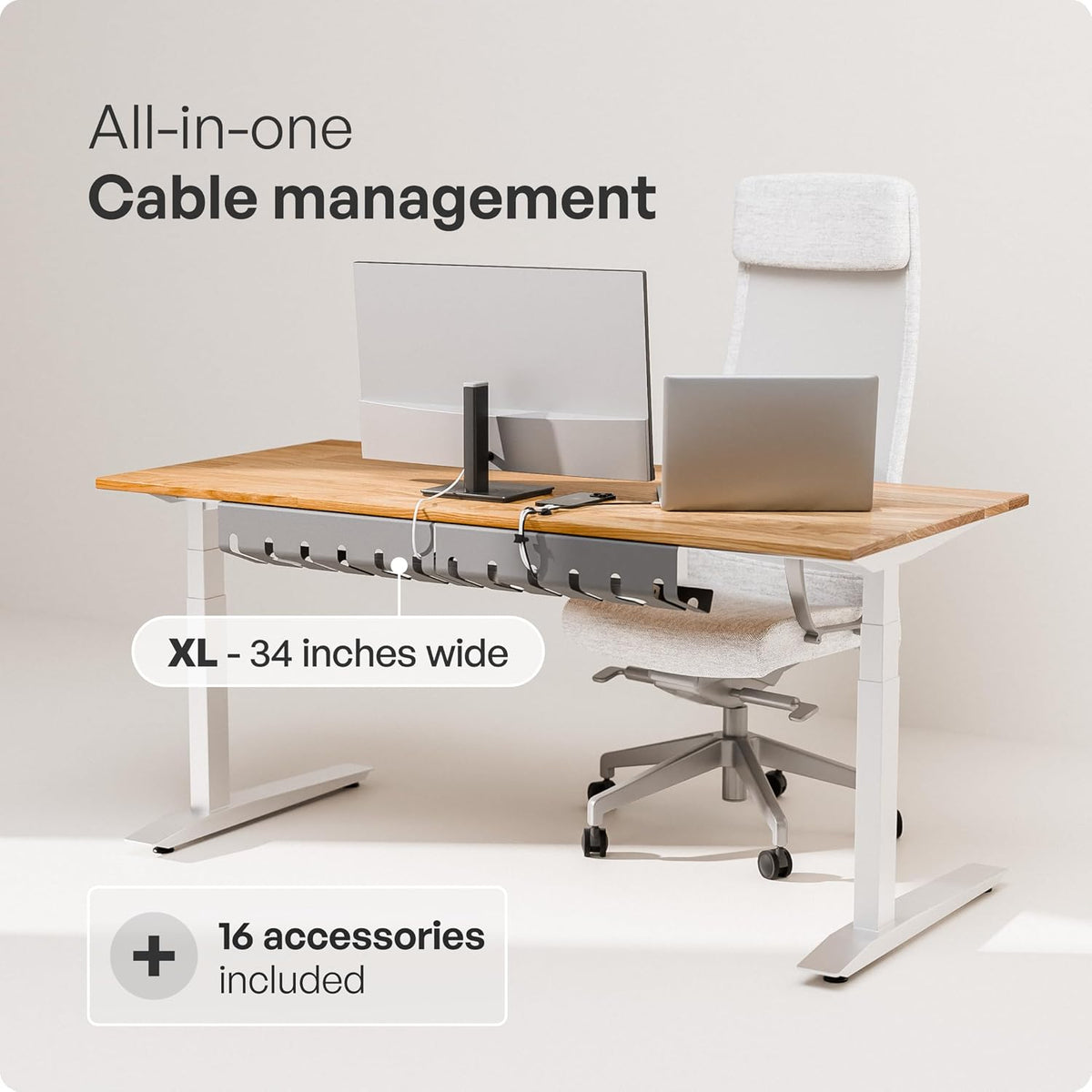 Cable Management under Desk, Set of 2 - Grey/Silver