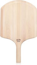 50295 Restaurant-Grade Wooden Pizza Peel, 16" L X 14" W Plate, with 8" L Wooden Handle, 24" Overall Length
