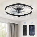 20" Low Profile Ceiling Fans with Lights, APP & Remote, Black
