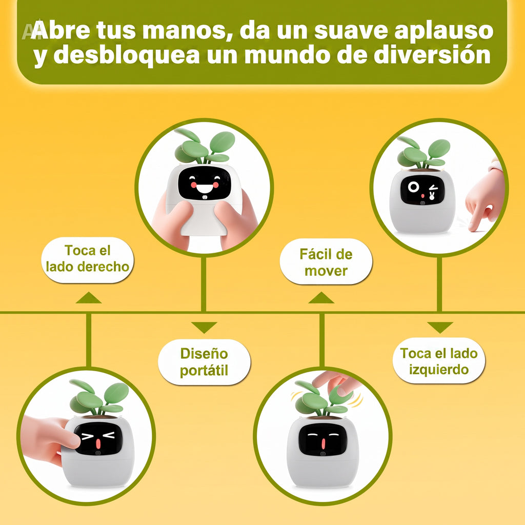 Maceta Inteligente con Pantalla | Auto-riego 80ml | Blanca