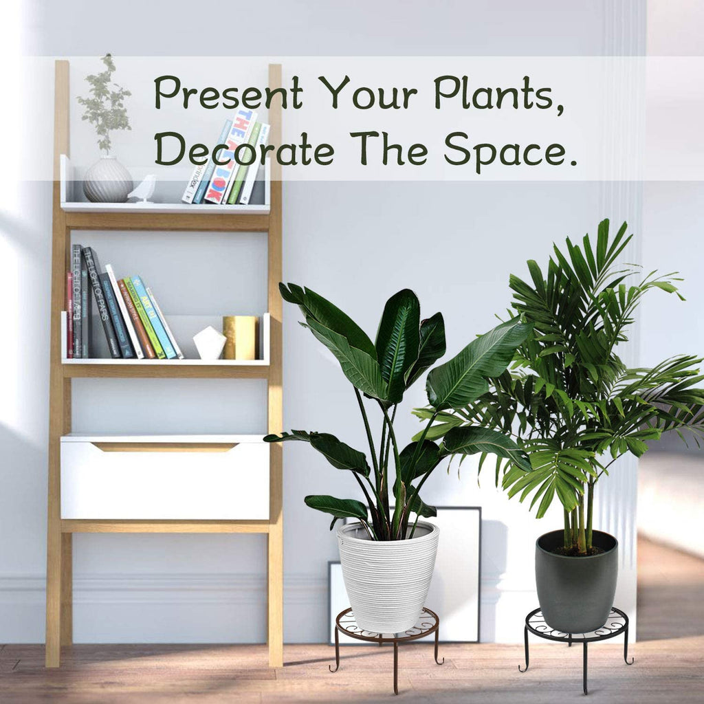 3 Pack Potted Plant Stand | Rustproof round Flowerpot Plant Holder Container Durable Metal Garden Plant Support for Indoor Outdoor, Black
