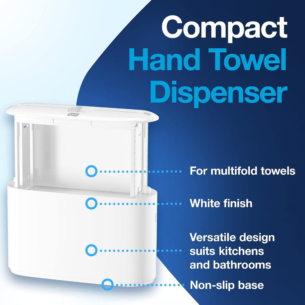 Xpress Paper Towel Dispenser, H2/H23 Multifold Compatible, 302020 | White, Compact Design for Home & Commercial Use