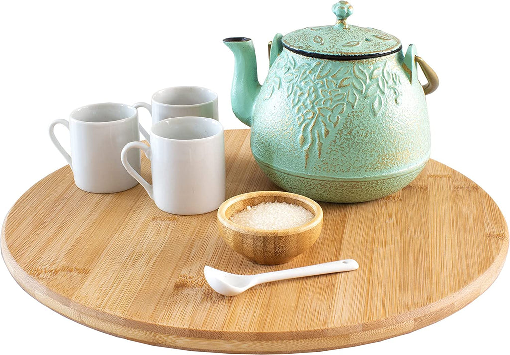 14 Inch Bamboo Lazy Susan Turntable for Kitchen & Table Top | Keep Spices, Sauces, Condiments, and Seasonings within Reach. Sized for Kitchen Cabinets, Pantries, Counters, and Table Tops.