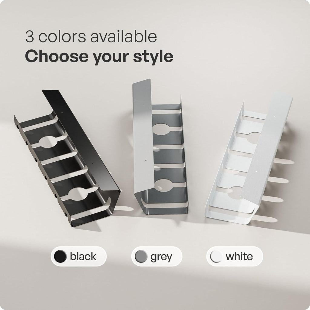 Cable Management under Desk, Set of 2 - Grey/Silver