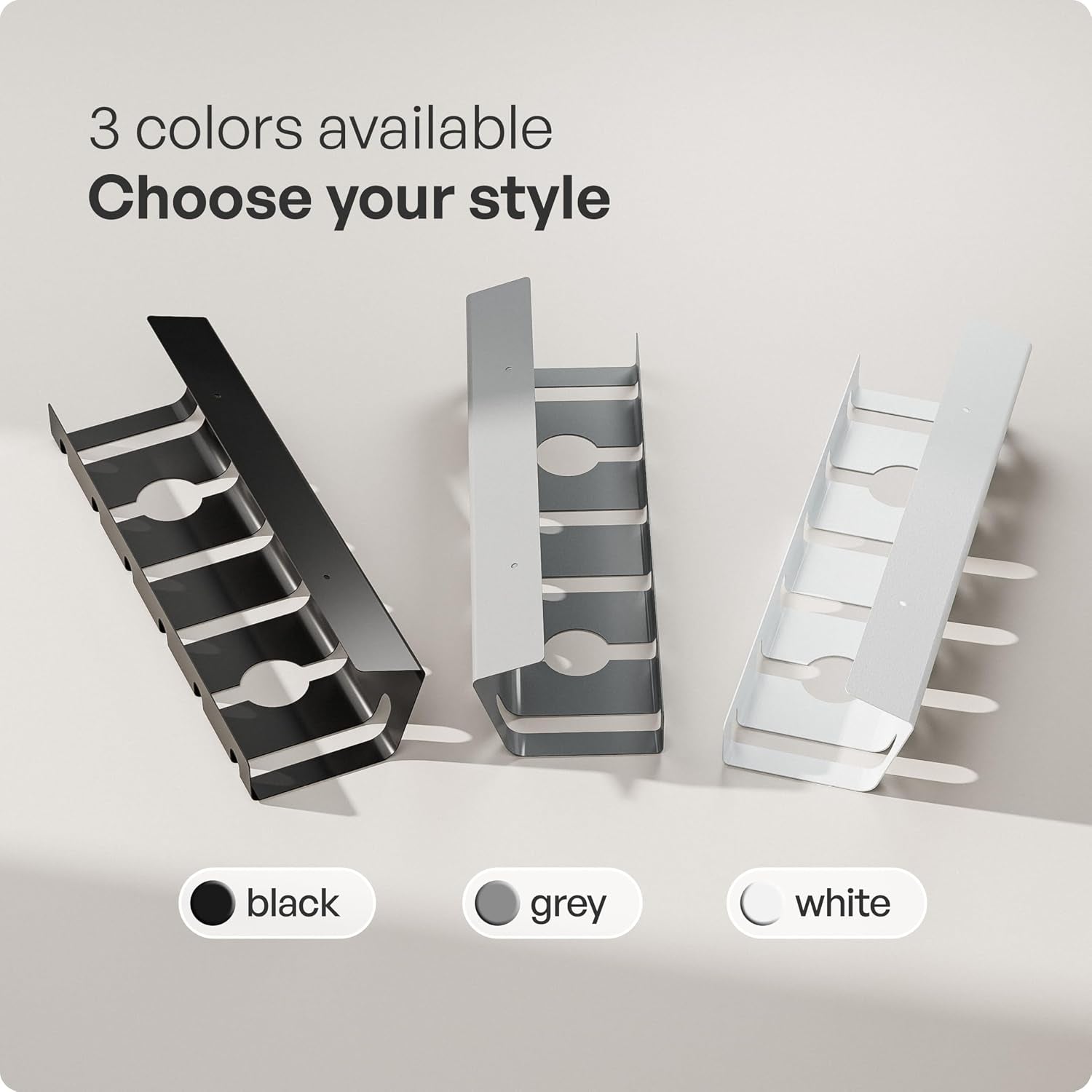 Cable Management under Desk, Set of 2 - Grey/Silver